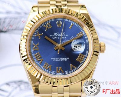 Replica Rolex Datejust 40mm Blue Dial Gold Jubilee Watch